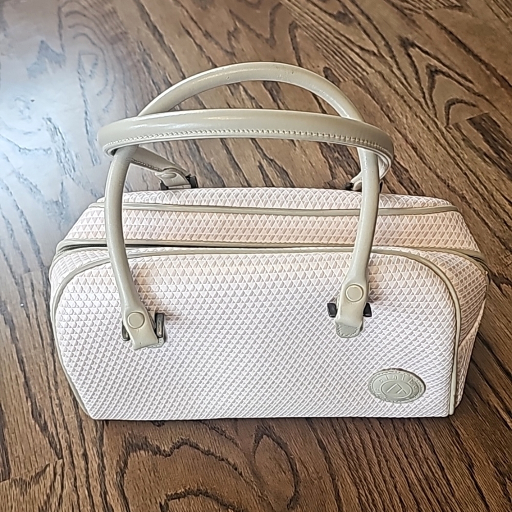 Liz Claiborne pink and tan satchel